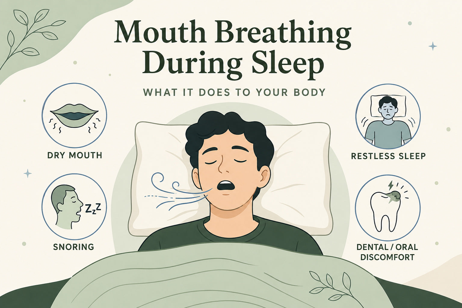 Mouth breathing during sleep as a cause of waking with a dry mouth