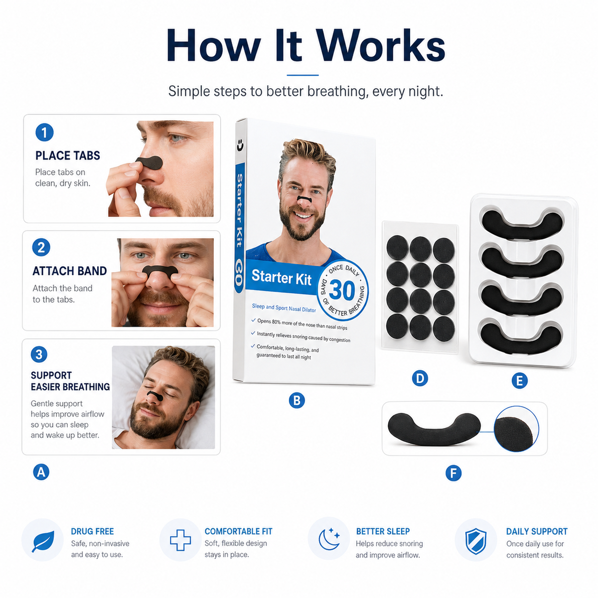 VivoSleep nose strips for nasal congestion relief