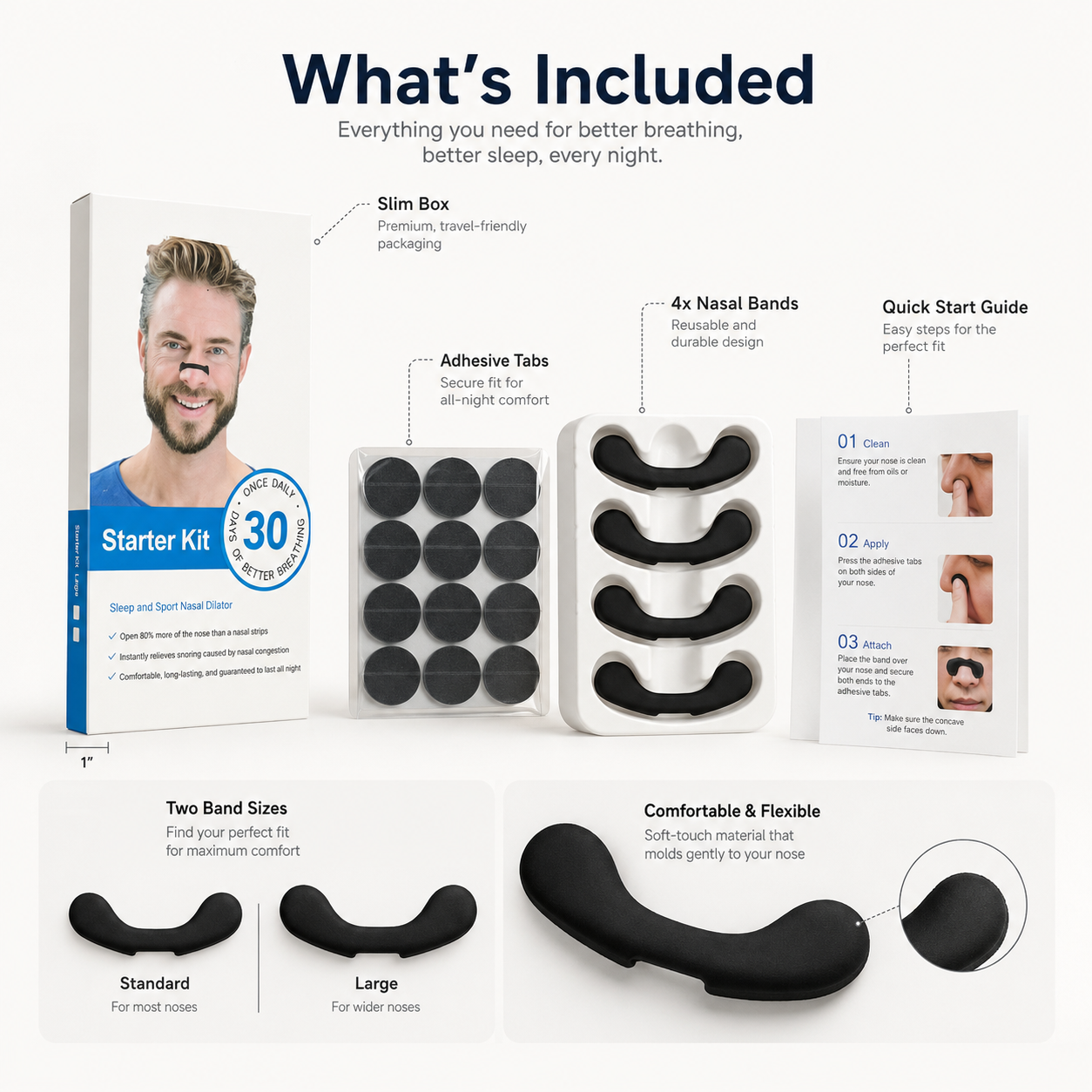 VivoSleep nose strips for snoring reduction