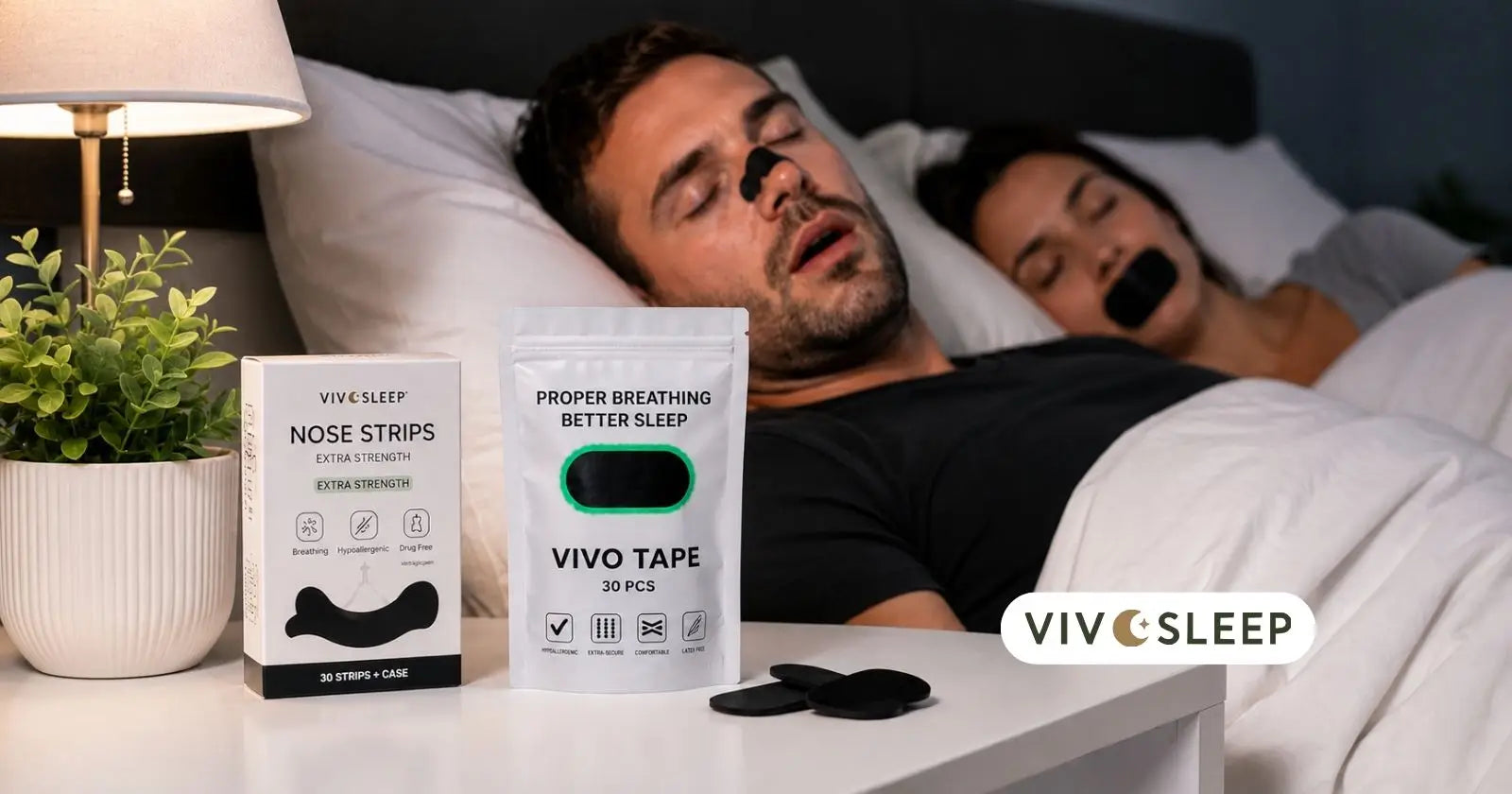 Nose strips and mouth tape compared for snoring and blocked noses