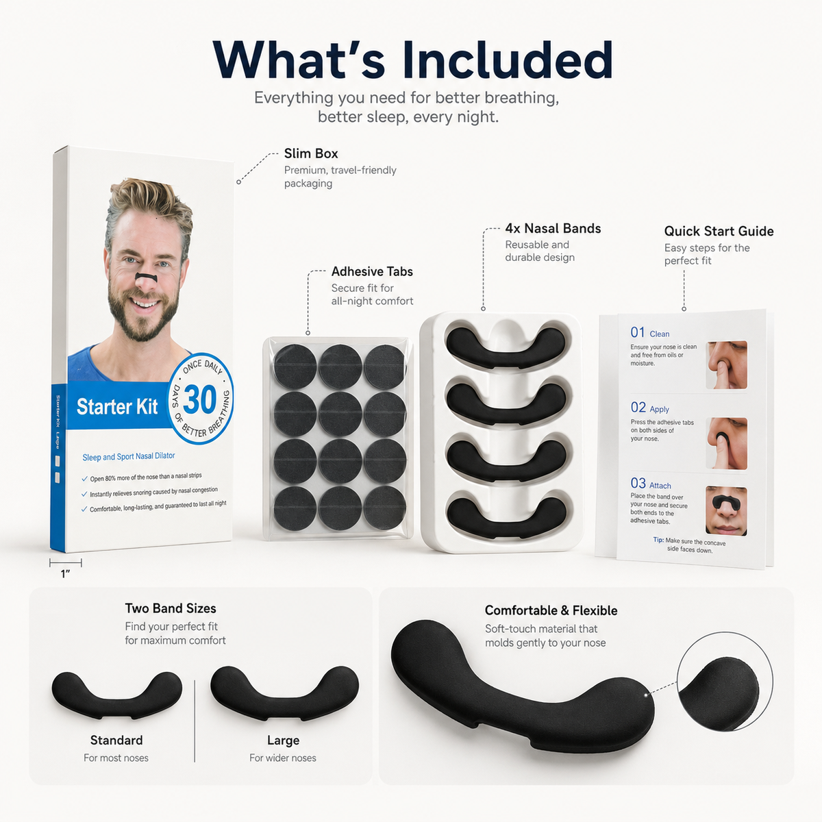 VivoSleep nose strips for snoring reduction
