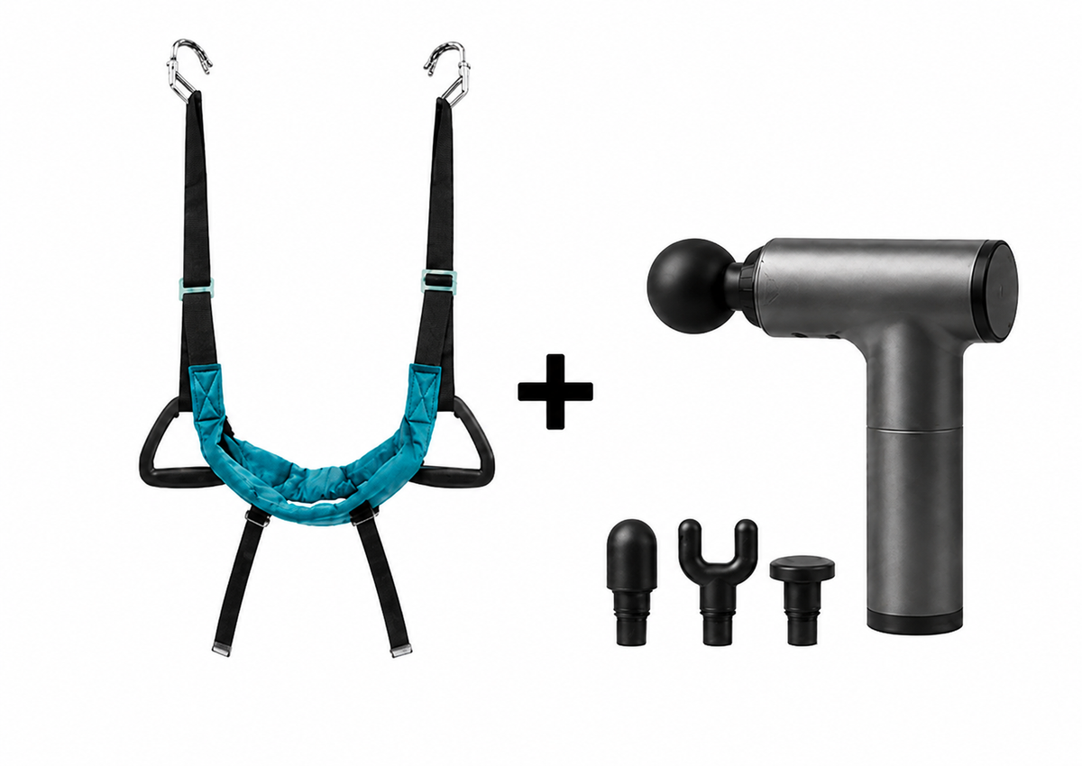 VivoSleep Recovery Bundle with cervical neck stretcher and Vivo Mini massager